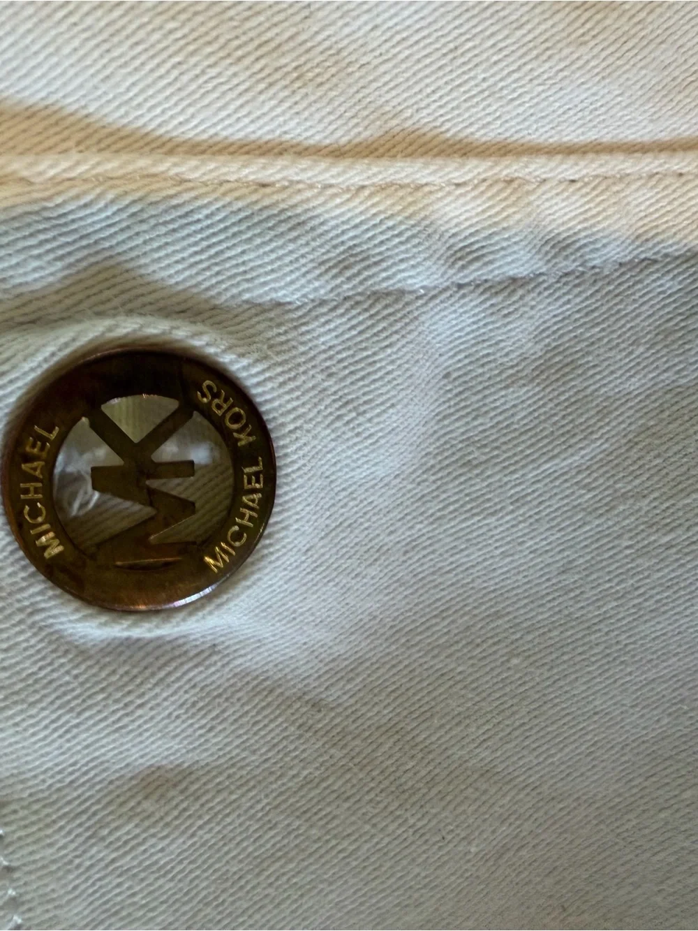 Michael Kors White Jeans with Gold Logo